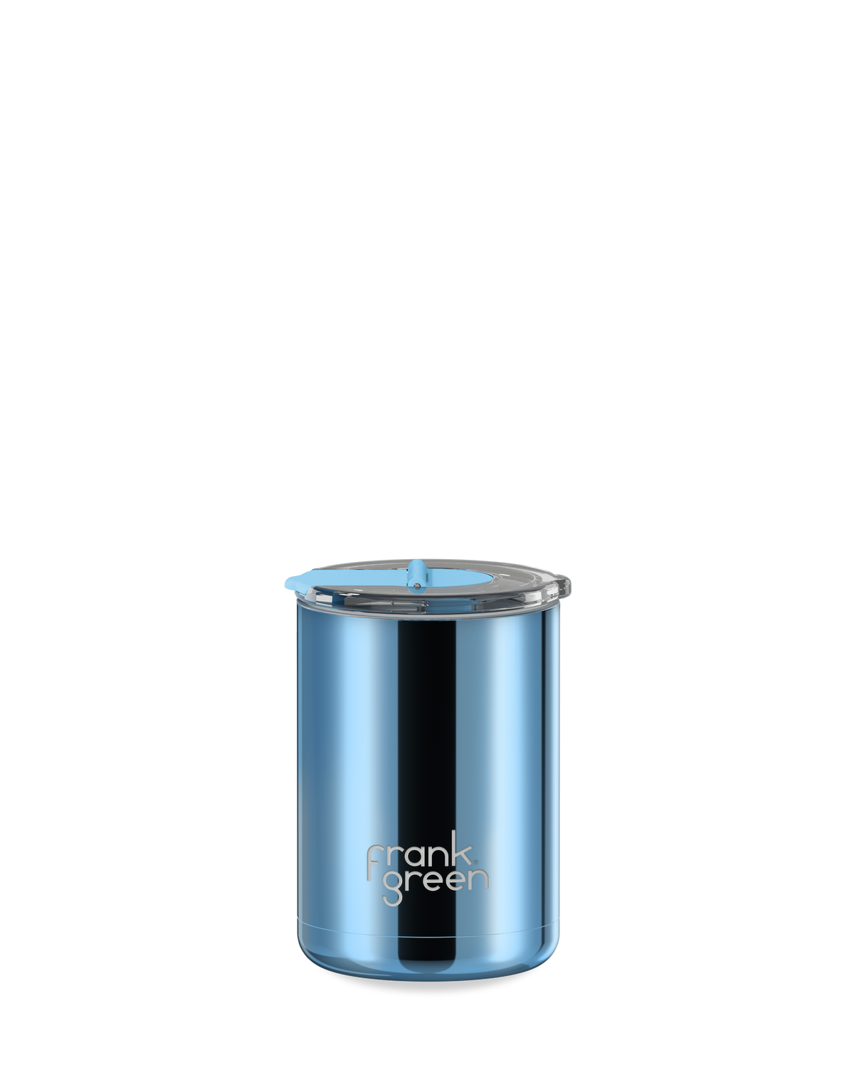 12oz Chrome Cup with Screw-in Hinge Lid