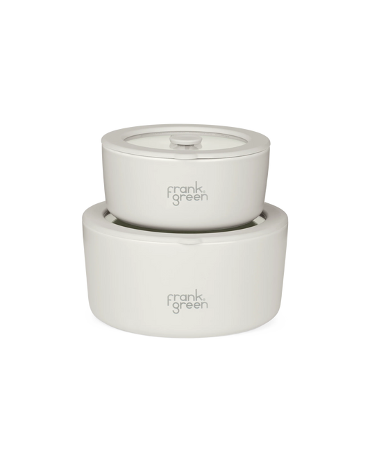 Porcelain Bowls with Glass Lids (2 Pack) - 700ml & 1500ml