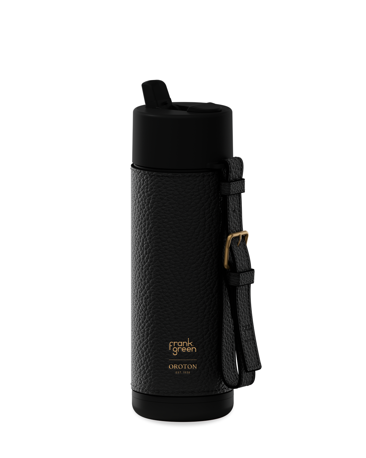 Ceramic Reusable Bottle with Oroton Leather Sleeve and Handle - 20oz / 595ml