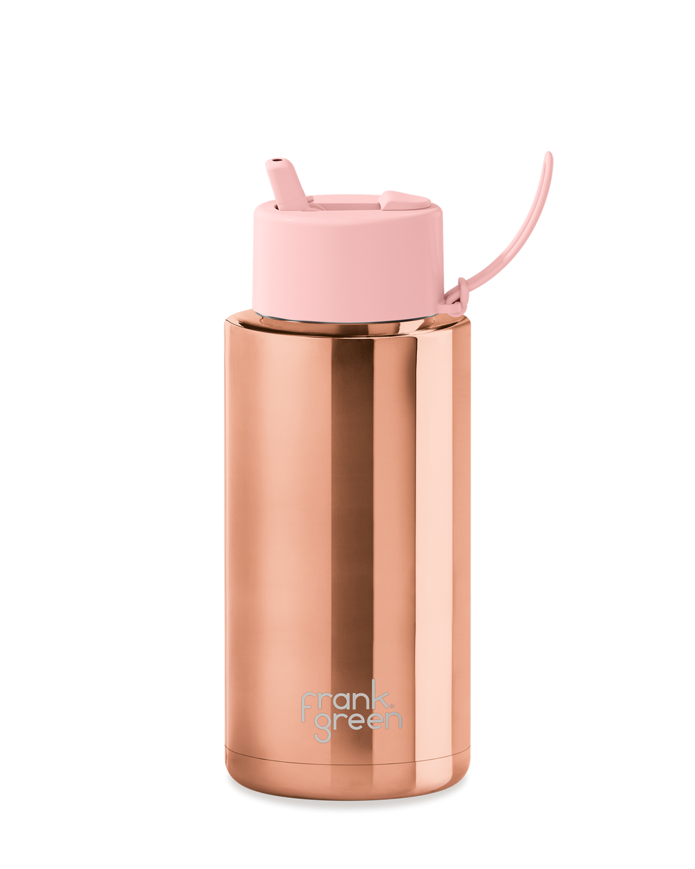 34oz Stainless Steel Ceramic Reusable Bottle Rose Gold with Flip Straw Lid Blushed