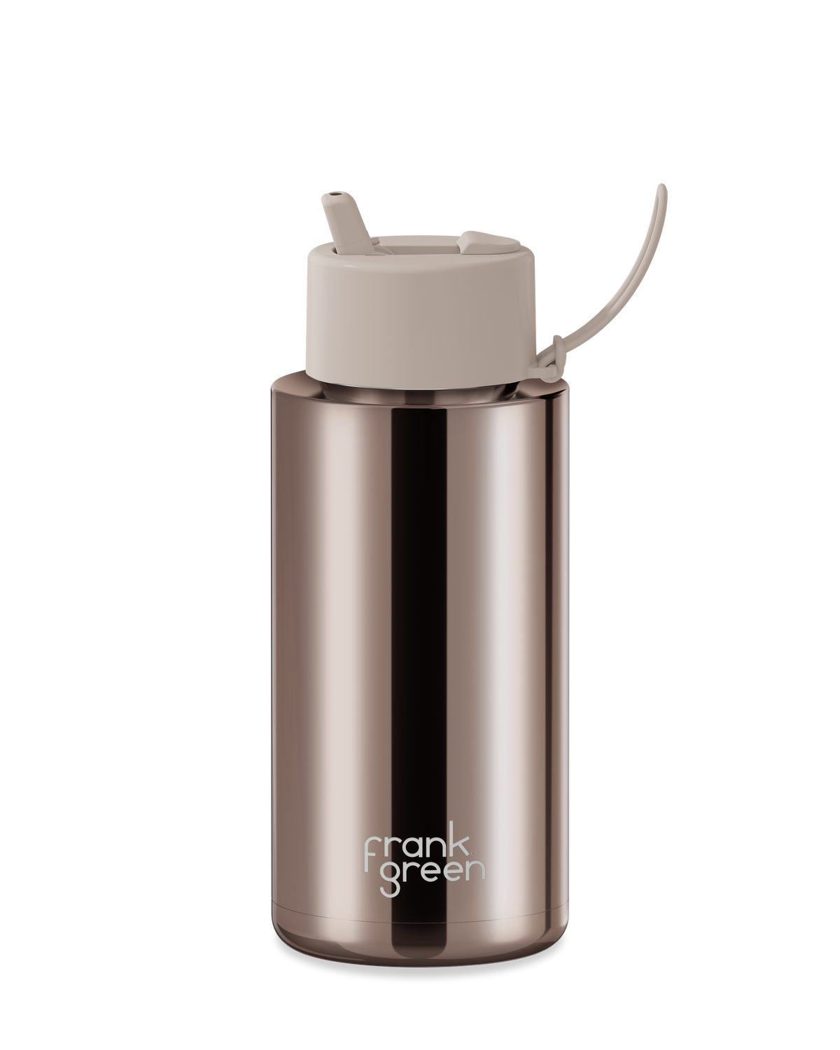 34oz Chrome Bottle with Flip Straw Lid