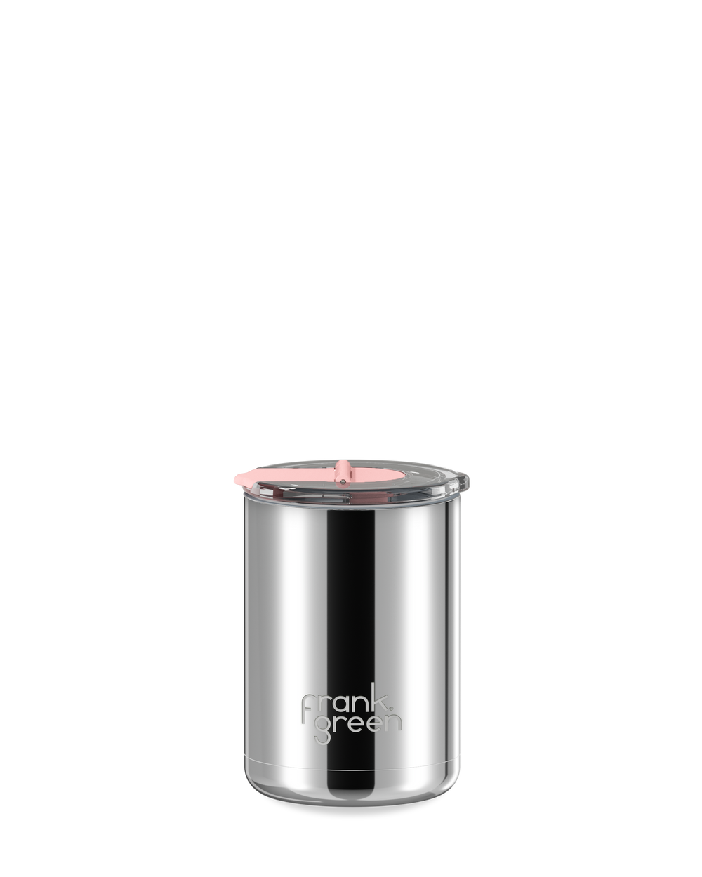 Chrome Ceramic Coffee Cup with Hinged Screw Lid - 12oz / 355ml