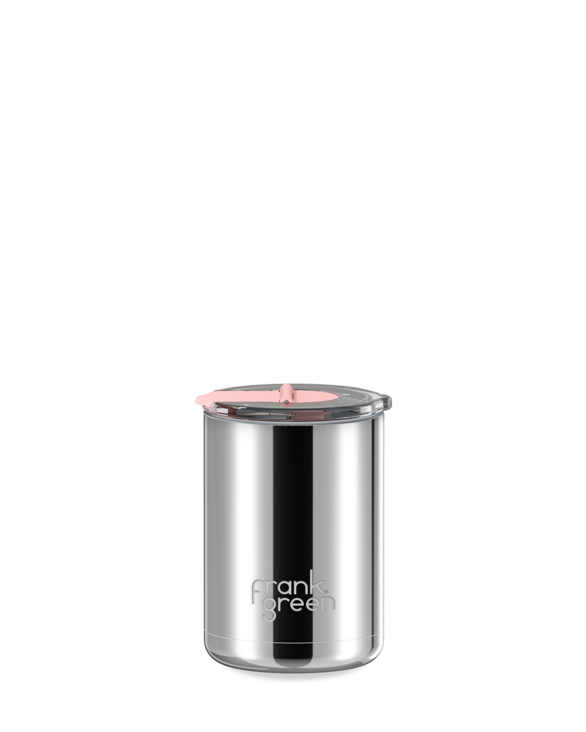 12oz Chrome Cup with Screw-in Hinge Lid