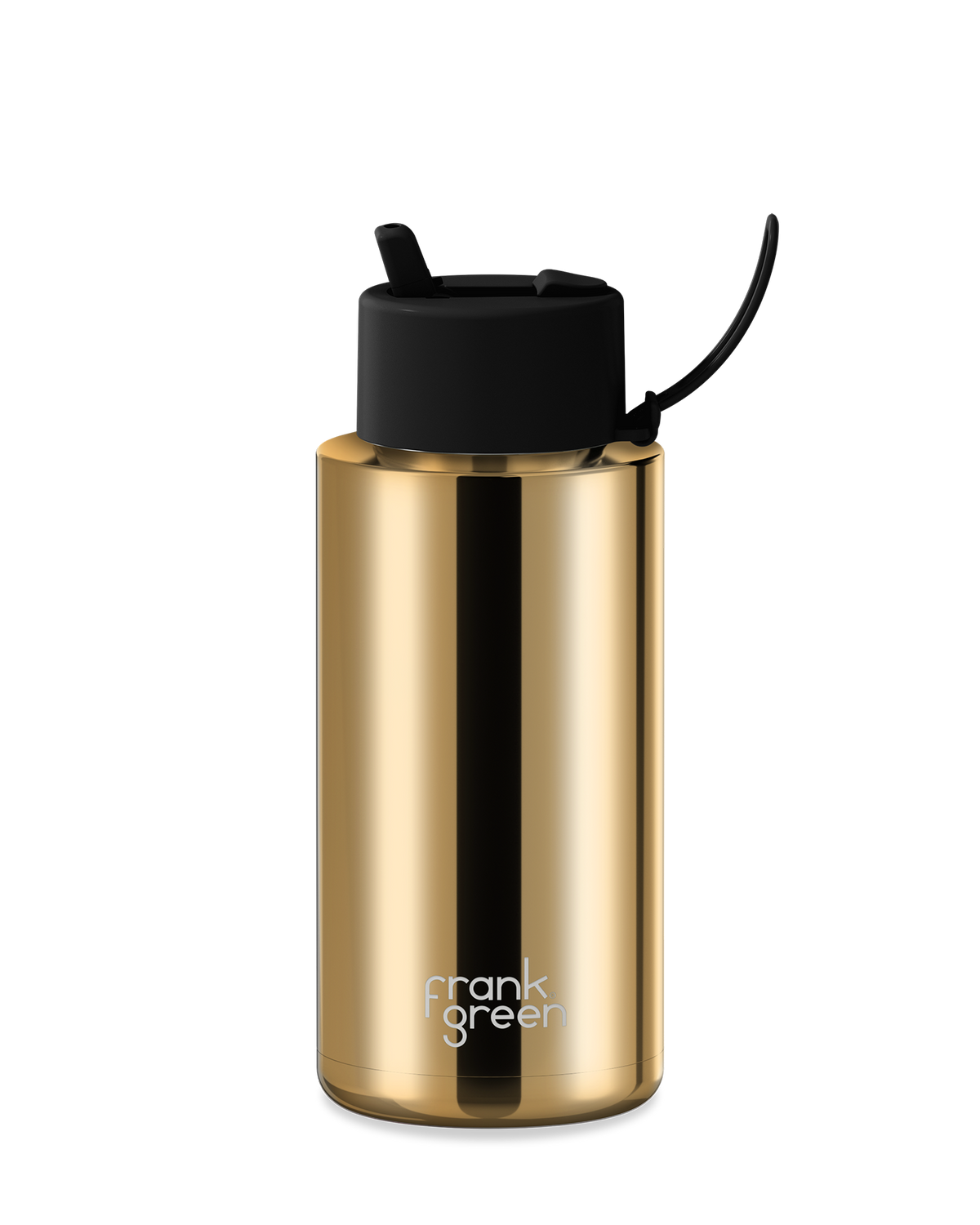 34oz Chrome Bottle with Flip Straw Lid